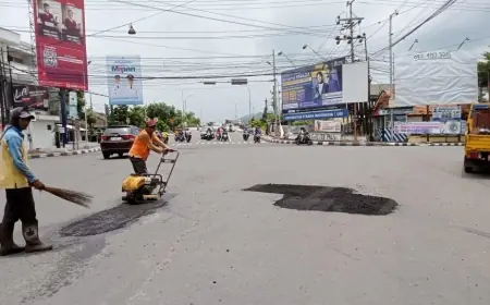 Persiapan Arus Mudik Lebaran, PUPR Kota Kediri Lakukan Perbaikan Jalan di 8 Titik
