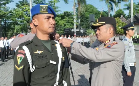 Apel Gelar Pasukan Operasi Ketupat Semeru 2025, Polres Nganjuk Siap Amankan Arus Mudik dan Balik