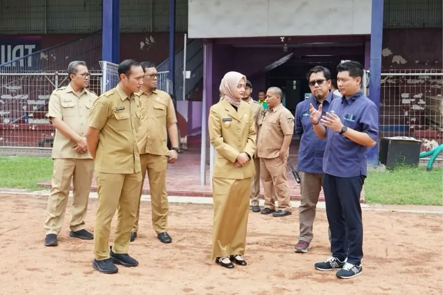 Tinjau Stadion Brawijaya, Wali Kota Kediri Siapkan Rencana Perbaikan