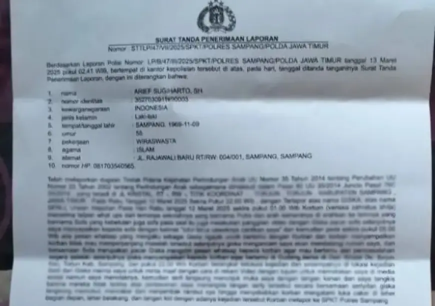 Artis Jebolan KDI Asal Sampang Dilaporkan atas Dugaan Penganiayaan