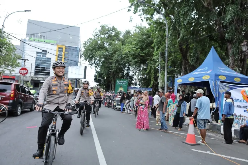 Polres Lamongan Gelar Patroli Bersepeda Amankan Ngabuburit