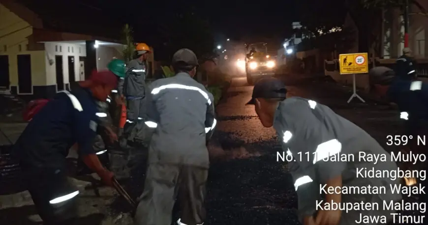 Jelang Lebaran, Pemkab Malang Rampungkan Rehab Jalan Tajinan-Kidangbang