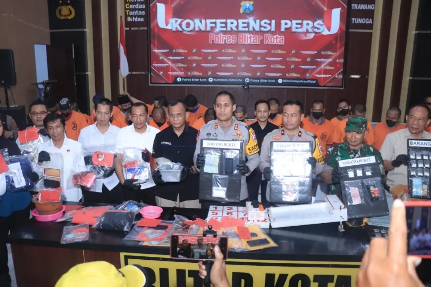 Operasi Pekat Semeru 2025, Polresta Blitar Ungkap 24 Kasus Amankan 38 Tersangka