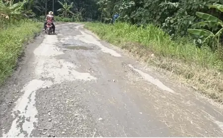 Warga Desa Banggle di Nganjuk Sesali Jalan Rusak saat Lebaran 2025