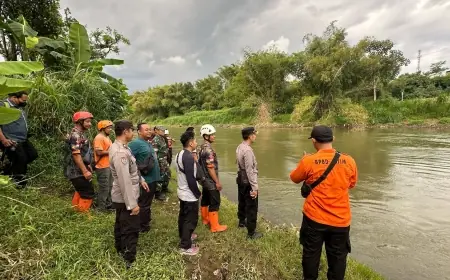 Hanyut saat Cari Ikan di Sungai Brantas, Pemuda di Blitar belum Ditemukan