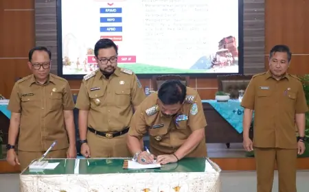 Seluruh Kepala OPD dan Camat Teken Komitmen Wujudkan Visi Misi Bupati Nganjuk