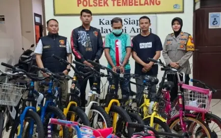 Polisi Tangkap Spesialis Maling Sepeda di Jombang, 12 Barang Bukti Diamankan