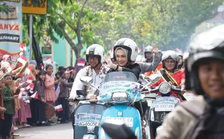 Peringati Hari Kartini, Mbak Vinanda Riding Viespa Bersama Scooterist