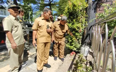 DPUPR Kota Kediri Lakukan Sidak Penataan Tiang Kabel Optik