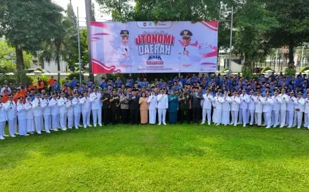 Mbak Wali Pimpin Upacara Peringatan Hari Otonomi Daerah ke-XXIX Tahun 2025 Kota Kediri