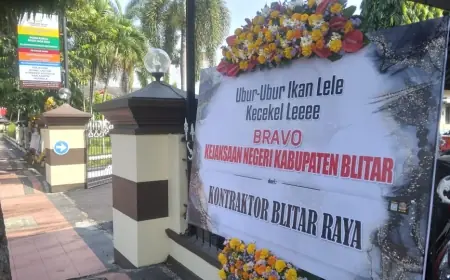 Kejari Blitar Dibanjiri Karangan Bunga Sebagai Dukungan Ungkap Kasus Korupsi DAM Kali Bentak