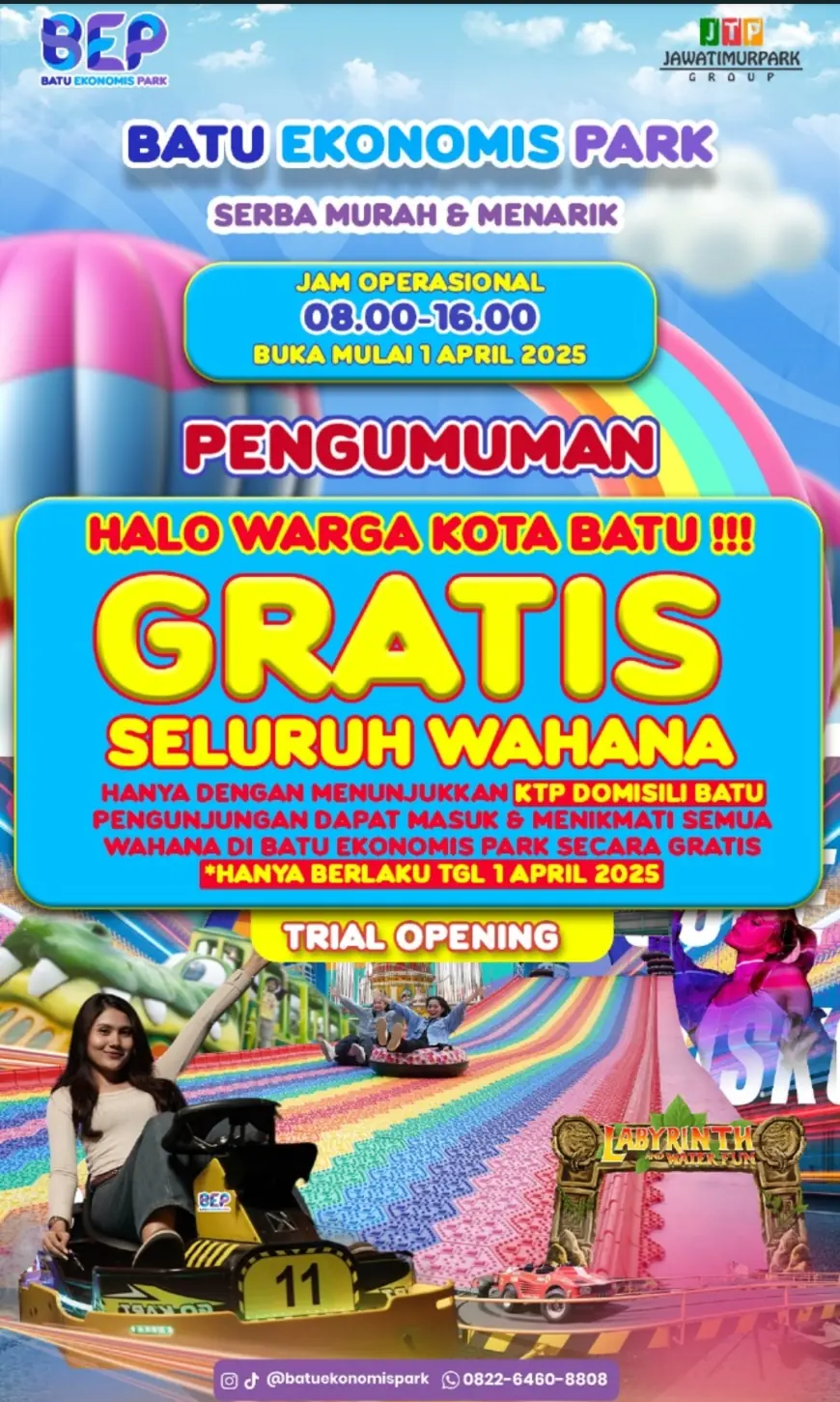 Batu Ekonomis Park Resmi Dibuka, Tebar Tiket Gratis di Hari Pertama