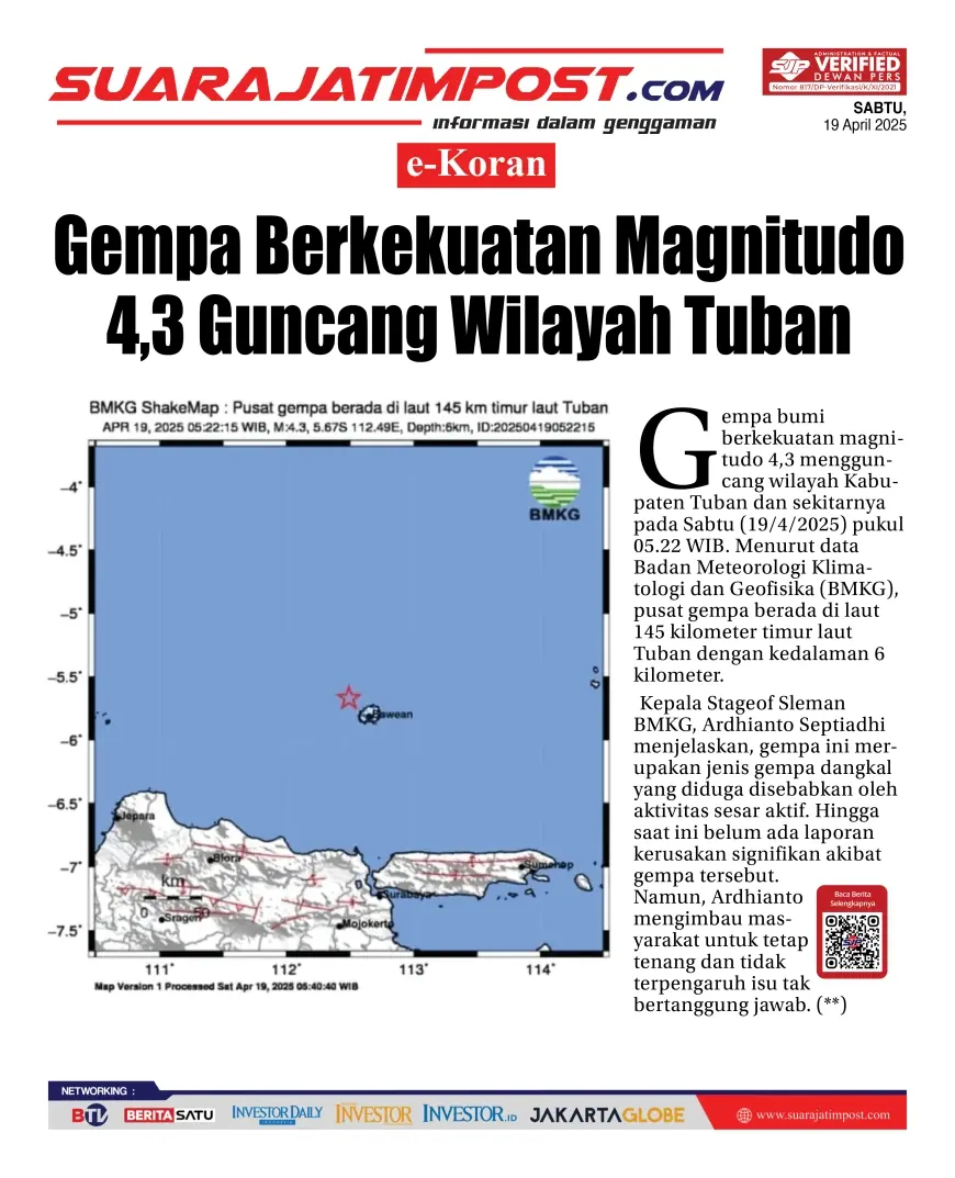 eKoran, Edisi Sabtu, 19 April 2025
