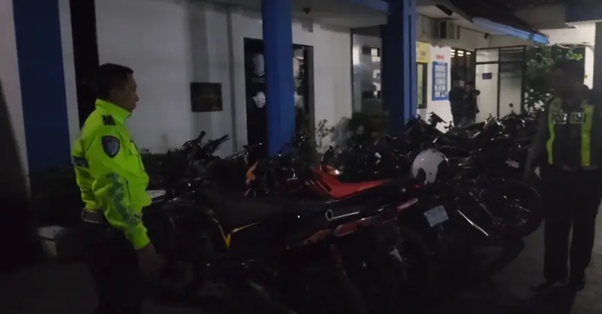 Razia Balap Liar di Kota Blitar, Polisi Amankan 68 Motor