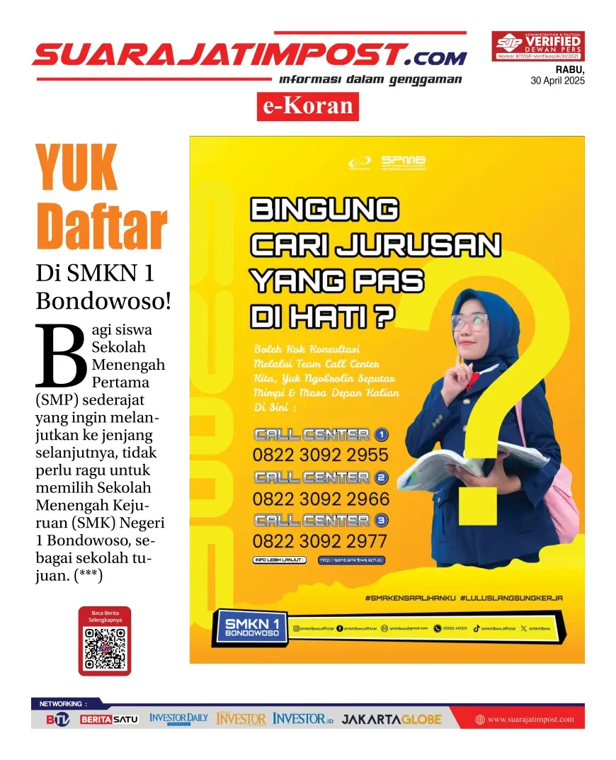 eKoran, Edisi Rabu, 30 April 2025