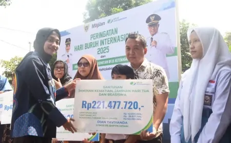 Mbak Wali Serahkan Santunan Jaminan Kematian BPJS Ketenagakerjaan Kepada 14 Penerima Manfaat