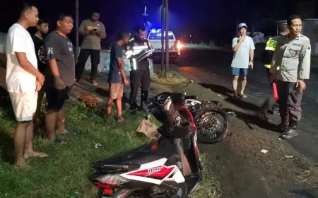 Dua Nyawa Melayang Usai Tabrakan Antar Sepeda Motor di Jombang