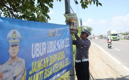 Kecelakaan Akibat Menyalip Jalur Kiri Marak di Gresik, Polisi Pasang Baner Peringatan