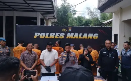 Operasi Pekat Semeru di Malang Ungkap 31 Kasus Kriminal dan Tahan 36 Tersangka