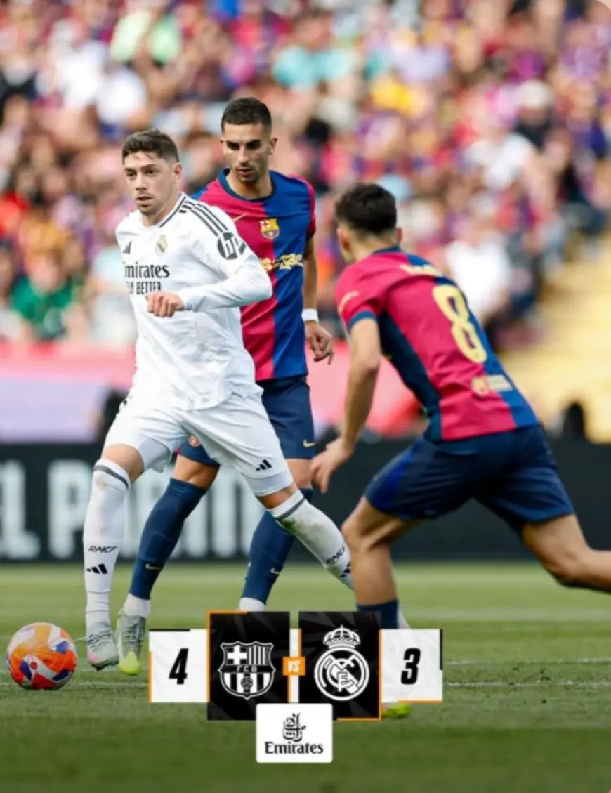 Berhasil Kangkangi Real Madrid dengan Skor 4-3, Barcelona Unggul 7 Poin