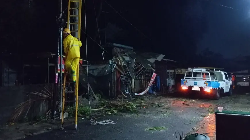 Hujan Lebat Disertai Angin, Rumah Warga Kota Blitar Tertimpa Pohon Tumbang