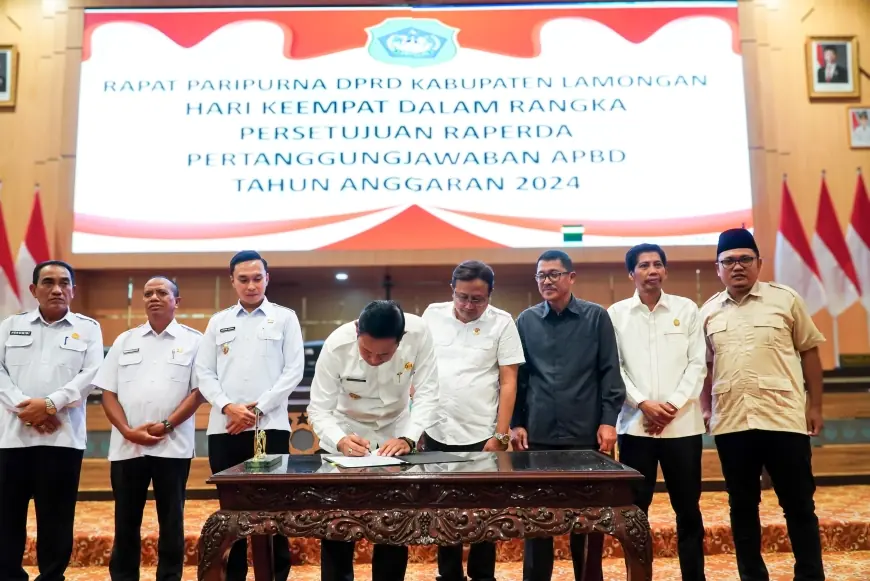 Raperda Pertanggungjawaban APBD Lamongan 2024 Disetujui, Realisasi Pendapatan Capai 90.81 Persen