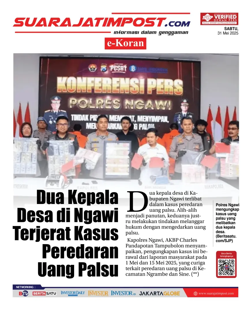 eKoran, Edisi Sabtu, 31 Mei 2025