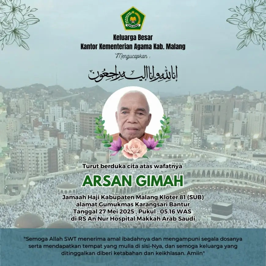 Jemaah Haji Asal Malang Wafat dan Dimakamkan di Maqbarah Surayyah