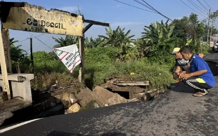 Telan Anggaran Rp15 Miliar, Jalan Bringkang–Menganti Ambrol, Ini Alasan DPUTR Gresik