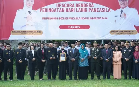 Pimpin Upacara Hari Lahir Pancasila 2025, Ini Pesan Wali Kota Kediri