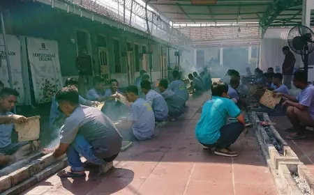 Mengintip Kebersamaan Napi saat Hari Tasyrik di Balik Jeruji Lapas Mojokerto