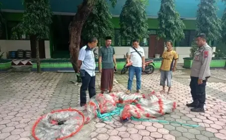 Balon Udara Bermuatan Petasan Jatuh di MAN Kota Blitar, Polisi Bertindak Cepat