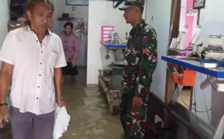 Puluhan Rumah dan Lahan Pertanian di Mojokerto Terendam Banjir