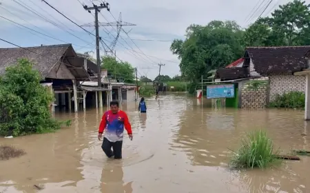 Semalaman Diguyur Hujan, Lima Kecamatan di Jombang Terendam Banjir