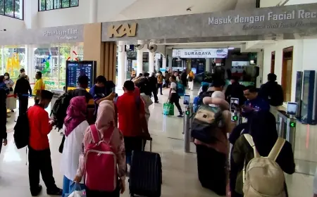 Puncak Arus Balik Iduladha 2025: Lebih dari 43 Ribu Penumpang Padati Stasiun Daop 8 Surabaya