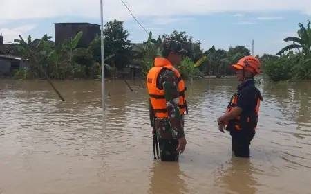 Sungai Lamong di Gresik Meluap hingga ke Benjeng, 2.000 Rumah Terdampak