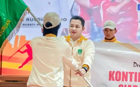 Mas Rusdi Berangkatkan Kontingen Porprov, Doakan Atlet Pasuruan Raih 40 Medali