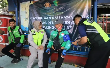 Driver Ojol di Malang Ikuti Cek Kesehatan Gratis, Mayoritas Alami Myalgia dan Hipertensi