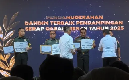 Dandim 0814 Jombang Raih Penghargaan atas Capaian Serap Gabah Hingga 100 Persen