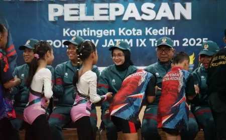 Lepas 289 Atlet Menuju Porprov Jatim 2025, Wali Kota Kediri Targetkan Masuk 3 Besar