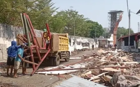 Kawasan PKL di GOR A Yani Kota Probolinggo Ditata Ulang, Bedak Mulai Dibongkar