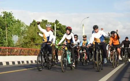 Peringati Hari Bhayangkara ke-79, Mbak Wali Gowes Bareng Forkopimda
