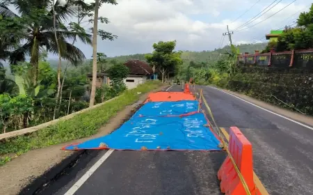 Jalan Nasional Pacitan-Trenggalek Amblas, Buka Tutup Jalur Diberlakukan