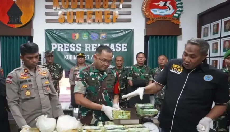 Polres Sumenep Serahkan Sabu Temuan Nelayan Seberat 35 Kg ke Polda Jatim