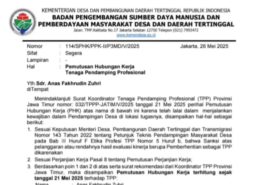 Pendamping Desa di Jombang Jadi Korban Pemecatan Sepihak