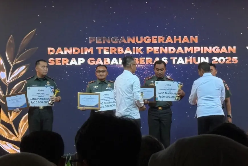 Dandim 0814 Jombang Raih Penghargaan atas Capaian Serap Gabah Hingga 100 Persen