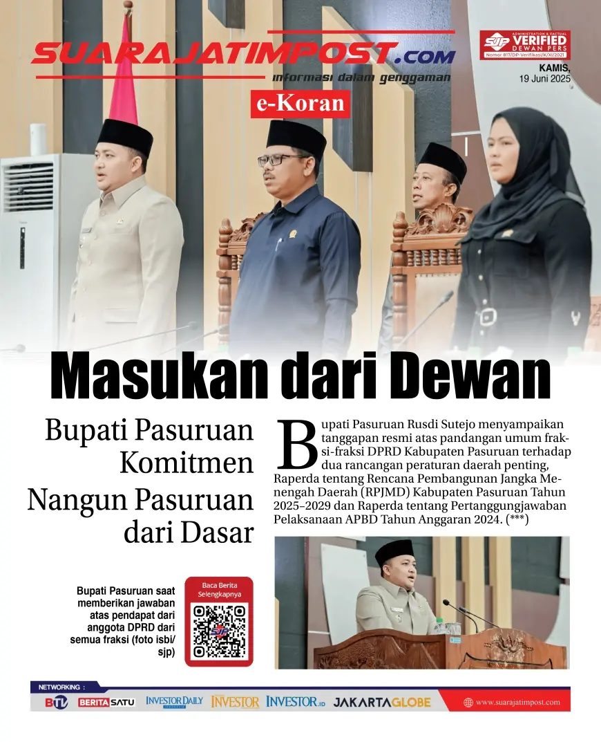 eKoran, Edisi Kamis, 19 Juni 2025