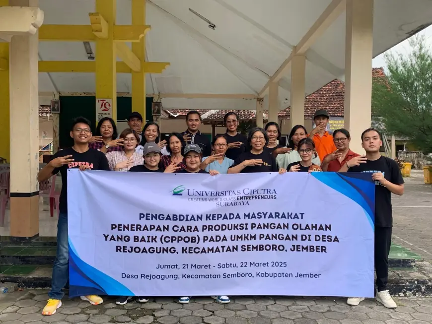 Mahasiswa FTP UC Surabaya Dukung UMKM Rejoagung Naik Kelas lewat Pelatihan CPPOB dan Bantuan Alat Produksi