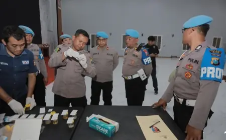 Puluhan Anggota Polres Blitar Jajanin Tes Urine Mendadak, Pastikan Terbebas dari Penyalahgunaan Narkoba