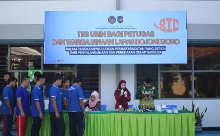 Lapas Bojonegoro Gelar Tes Urine, Pegawai dan WBP Dinyatakan Bersih dari Narkoba